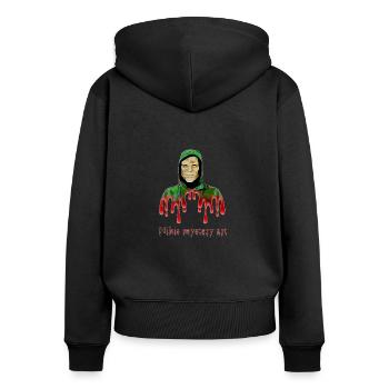 Nikis mystery art with mask - Frauen Premium Bio Zip Hoodie - Schwarz - Hinten - Julia (174cm)