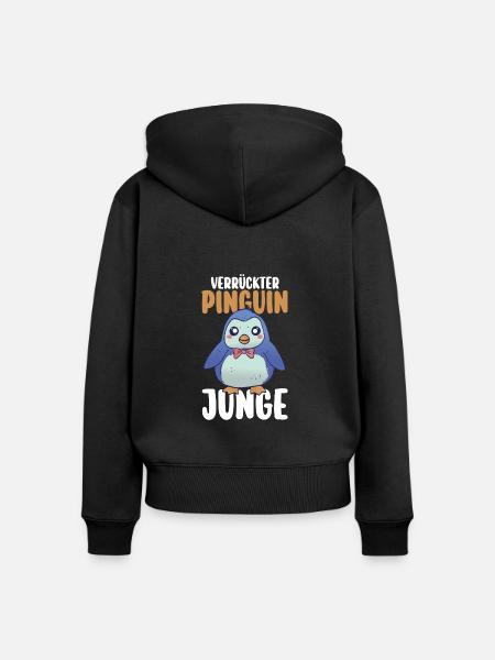 Pinguin - Frauen Premium Bio Zip Hoodie - Schwarz