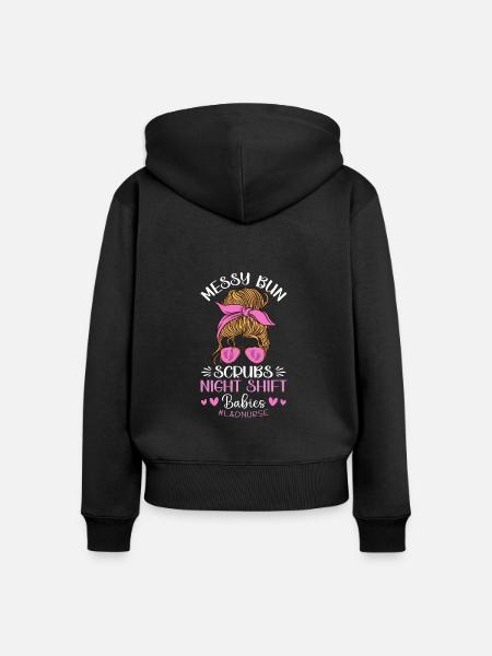 Krankenschwester Baby Entbindungsschwester - Frauen Premium Bio Zip Hoodie - Schwarz