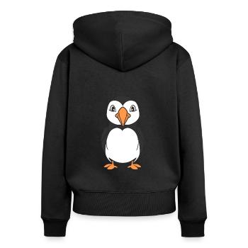 macareux - Sweat à capuche zippé Premium bio Femme - noir - Dos - Julia (174cm)