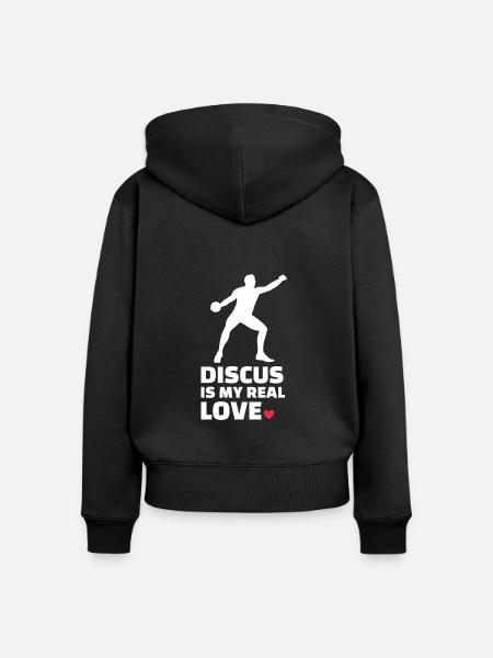 Diskus - Frauen Premium Bio Zip Hoodie - Schwarz