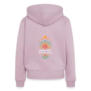 Buddha Mandala - Den Geist und den Willen der Seele beruhigen - Frauen Premium Bio Zip Hoodie - Altrosa - Hinten - Julia (174cm)