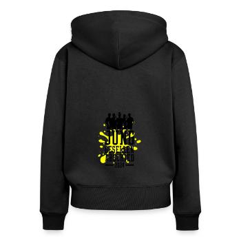 Junggesellen Abschied 2024 Bräutigam Jga - Frauen Premium Bio Zip Hoodie - Schwarz - Hinten - Julia (174cm)