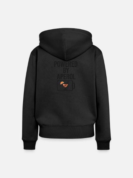 Powered by Aperoli - Frauen Premium Bio Zip Hoodie - Schwarz