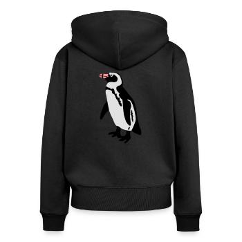 Pinguin - Women's Premium Organic Zip Hoodie - black - Back - Julia (174cm)