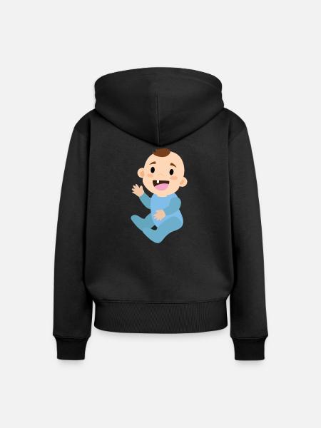 Baby Junge - Frauen Premium Bio Zip Hoodie - Schwarz