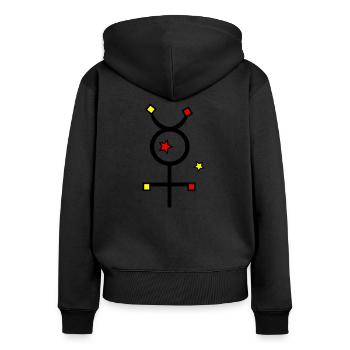 Mercury Symbol - Women's Premium Organic Zip Hoodie - black - Back - Julia (174cm)