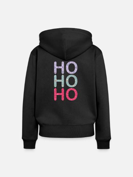 HO HO HO - Frauen Premium Bio Zip Hoodie - Schwarz