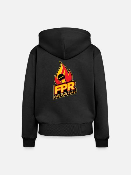 FirePonRoad - Frauen Premium Bio Zip Hoodie - Schwarz