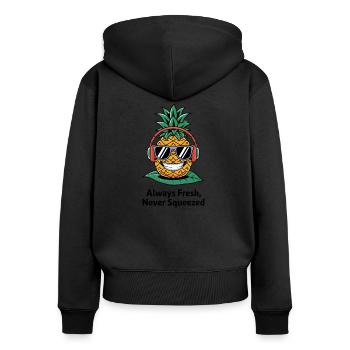 Always Fresh, Never Squeezed - Women's Premium Organic Zip Hoodie - black - Back - Julia (174cm)