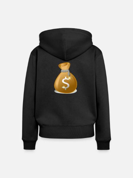 Geldsack - Frauen Premium Bio Zip Hoodie - Schwarz