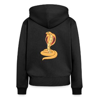Serpent de cobra - Sweat à capuche zippé Premium bio Femme - noir - Dos - Julia (174cm)