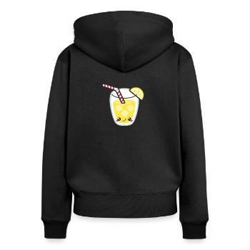 Cute lemonade glass Smile Kawaii - Women's Premium Organic Zip Hoodie - black - Back - Julia (174cm)