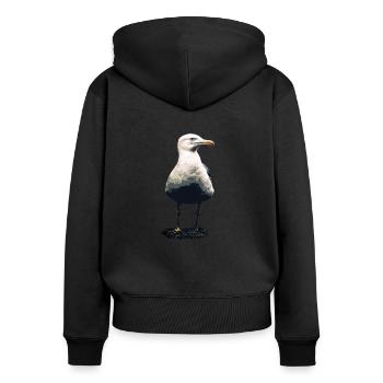 Seagull - Women's Premium Organic Zip Hoodie - black - Back - Julia (174cm)