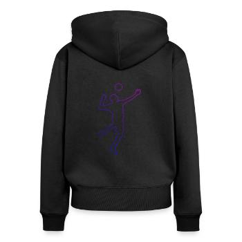 Fistball Faustballspielen Volleyball Faustball - Frauen Premium Bio Zip Hoodie - Schwarz - Hinten - Julia (174cm)