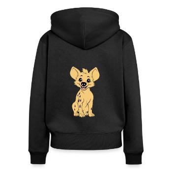 hyène - Sweat à capuche zippé Premium bio Femme - noir - Dos - Julia (174cm)