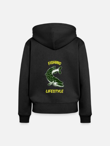 Lebensstil der Fischerei - Frauen Premium Bio Zip Hoodie - Schwarz