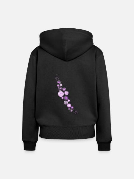 Blumen - Frauen Premium Bio Zip Hoodie - Schwarz