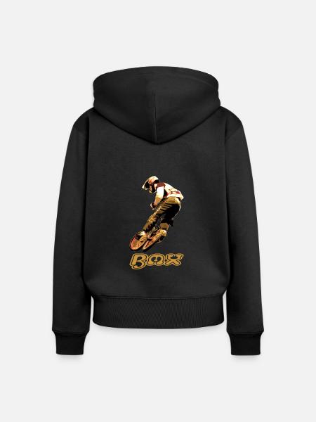 BMX - Frauen Premium Bio Zip Hoodie - Schwarz