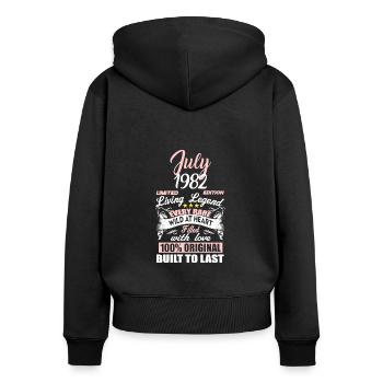 Juli 1982 - 40. Geburtstag Geschenk. Awesome. - Frauen Premium Bio Zip Hoodie - Schwarz - Hinten - Julia (174cm)