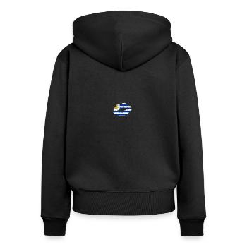 Uruguay Flagge Land Einheimische Vorfahren Stolz Frauen - Frauen Premium Bio Zip Hoodie - Schwarz - Hinten - Julia (174cm)