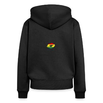 Ghana Flagge Land Einheimische Abstammung Stolz Frauen - Frauen Premium Bio Zip Hoodie - Schwarz - Hinten - Julia (174cm)
