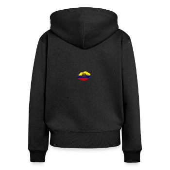 Ecuador Flagge Land Ureinwohner Abstammung Ecuadorianisch - Frauen Premium Bio Zip Hoodie - Schwarz - Hinten - Julia (174cm)