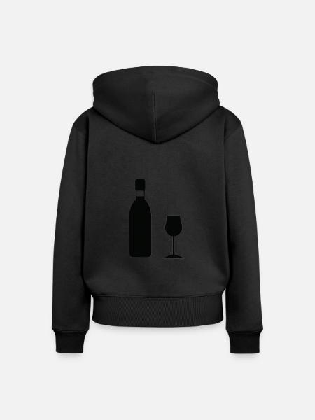 Wein Geschenkidee Weinglas Weinflasche - Frauen Premium Bio Zip Hoodie - Schwarz