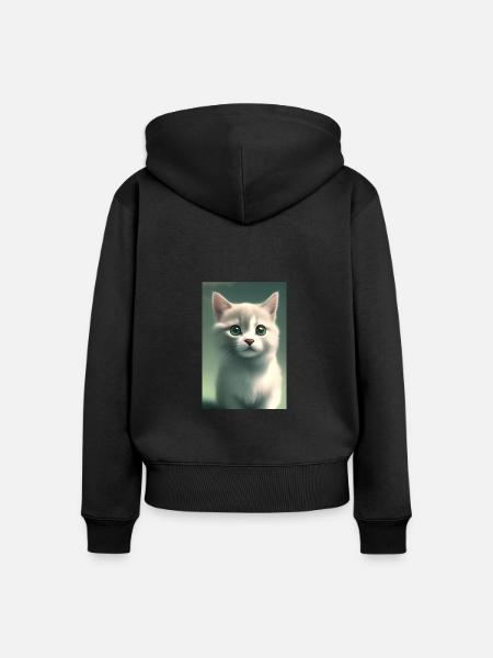 Süße Baby Katze - Frauen Premium Bio Zip Hoodie - Schwarz