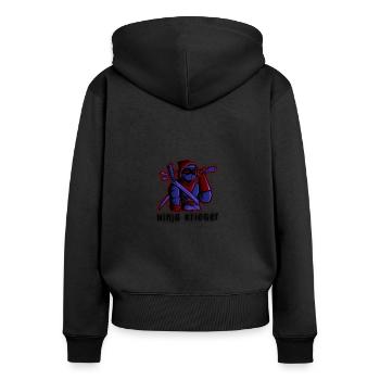 À VOTRE SANTÉ - Sweat à capuche zippé Premium bio Femme - noir - Dos - Julia (174cm)