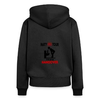 JGA Party Team Hangover Saufen Kotzen Brechen - Frauen Premium Bio Zip Hoodie - Schwarz - Hinten - Julia (174cm)