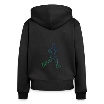 Running Race Cross Country Running Fitness - Women's Premium Organic Zip Hoodie - black - Back - Julia (174cm)