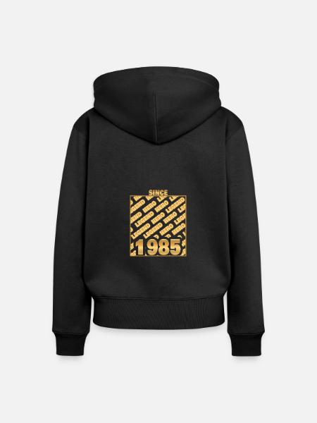 Hero 1985 - Frauen Premium Bio Zip Hoodie - Schwarz