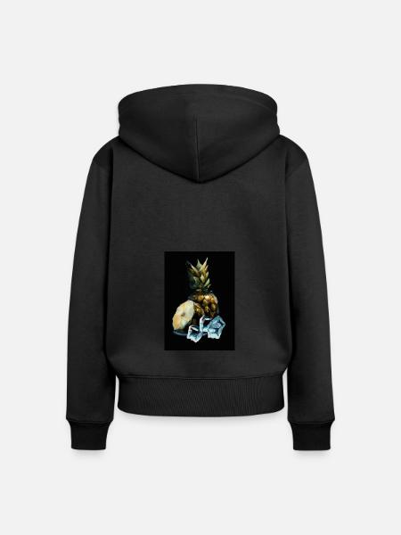 Ananas und Eiswürfel - Frauen Premium Bio Zip Hoodie - Schwarz