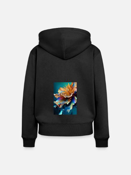 Abstrakte Blume - Frauen Premium Bio Zip Hoodie - Schwarz