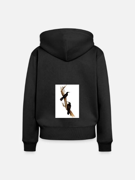Vögel auf einem Zweig - Frauen Premium Bio Zip Hoodie - Schwarz