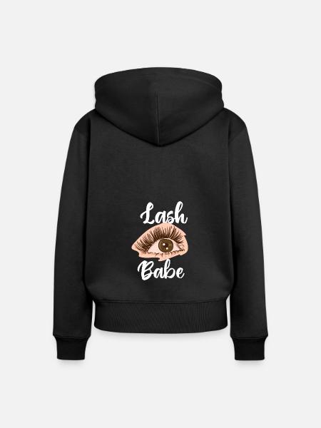 Wimpern-Babe - Frauen Premium Bio Zip Hoodie - Schwarz
