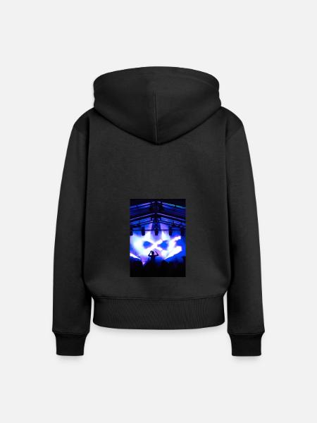 DJ beim Festival - Frauen Premium Bio Zip Hoodie - Schwarz