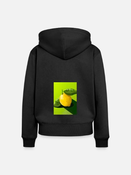 Zitrusfrüchte - Frauen Premium Bio Zip Hoodie - Schwarz