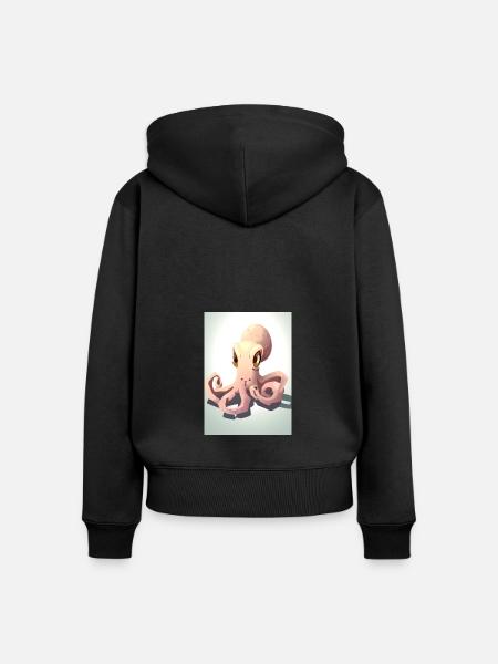 Niedlicher Oktopus - Frauen Premium Bio Zip Hoodie - Schwarz