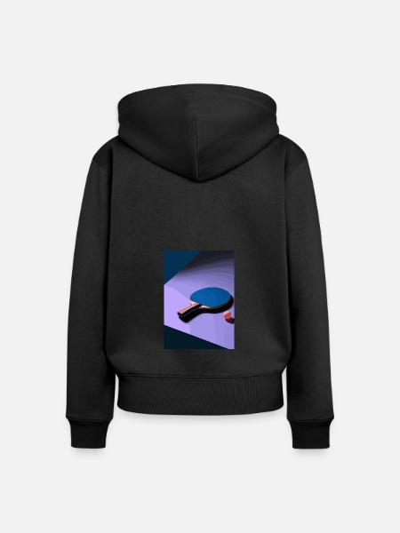 Tischtennisschläger - Frauen Premium Bio Zip Hoodie - Schwarz