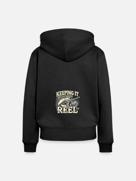 Immer am Ball bleiben - Frauen Premium Bio Zip Hoodie - Schwarz