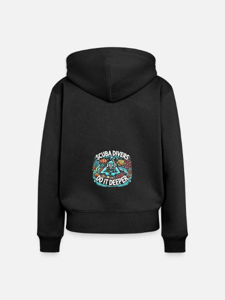 Taucher machen es tiefer - Frauen Premium Bio Zip Hoodie - Schwarz