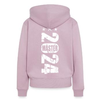 Master 2024 - Frauen Premium Bio Zip Hoodie - Altrosa - Hinten - Julia (174cm)