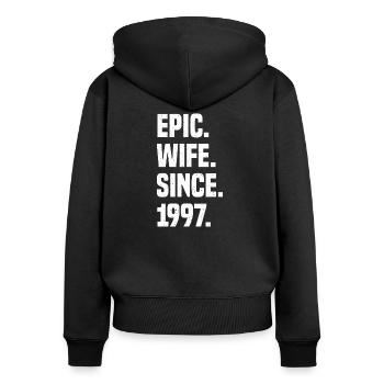 Married 25Th Anniversary Wedding Anniversary Gift - Women's Premium Organic Zip Hoodie - black - Back - Julia (174cm)
