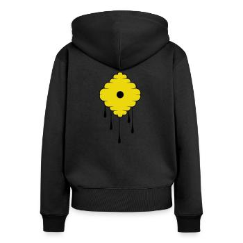 Sweet Honey - Frauen Premium Bio Zip Hoodie - Schwarz - Hinten - Julia (174cm)