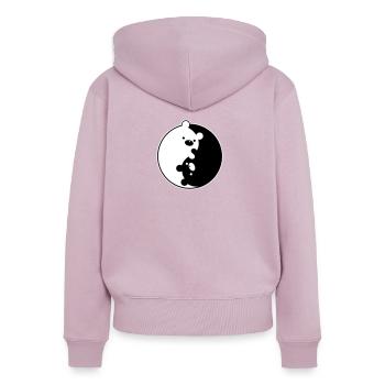 Yin Yang Bears - Women's Premium Organic Zip Hoodie - dusky pink - Back - Julia (174cm)