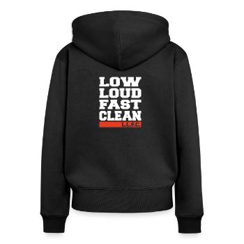 llfc - Women's Premium Organic Zip Hoodie - black - Back - Julia (174cm)