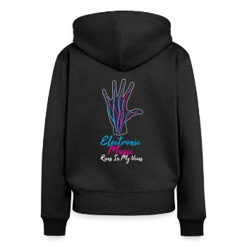Electronic music - Women's Premium Organic Zip Hoodie - black - Back - Julia (174cm)