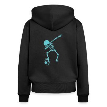 Sport Fußball Trainer - Frauen Premium Bio Zip Hoodie - Schwarz - Hinten - Julia (174cm)